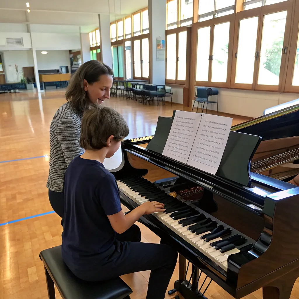 Piano lessons at music school